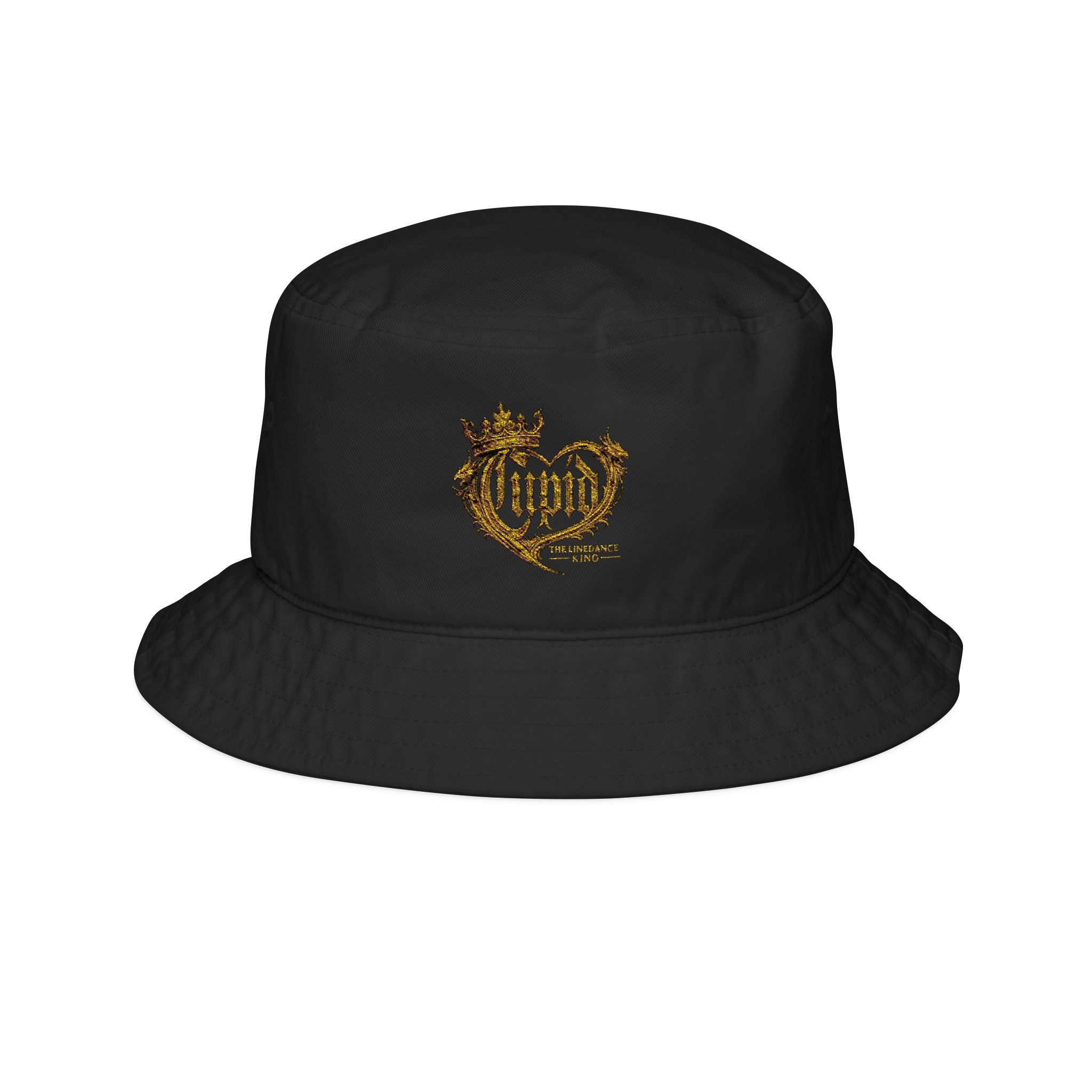 Embroidered Gold Heart Crest Bucket Hat
